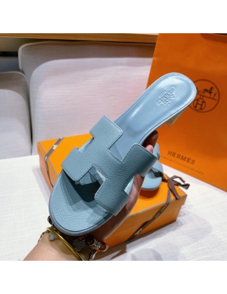Hermes mid-heel slides summer shoes_6