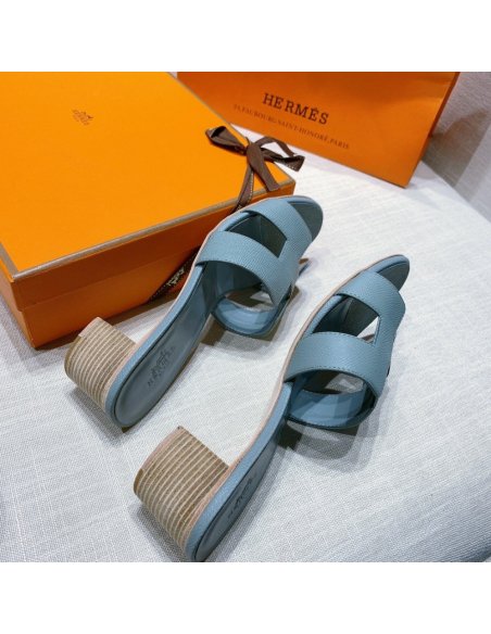 Hermes mid-heel slides summer shoes_6