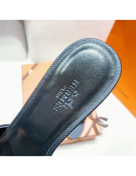 Hermes mid-heel slides summer shoes_8