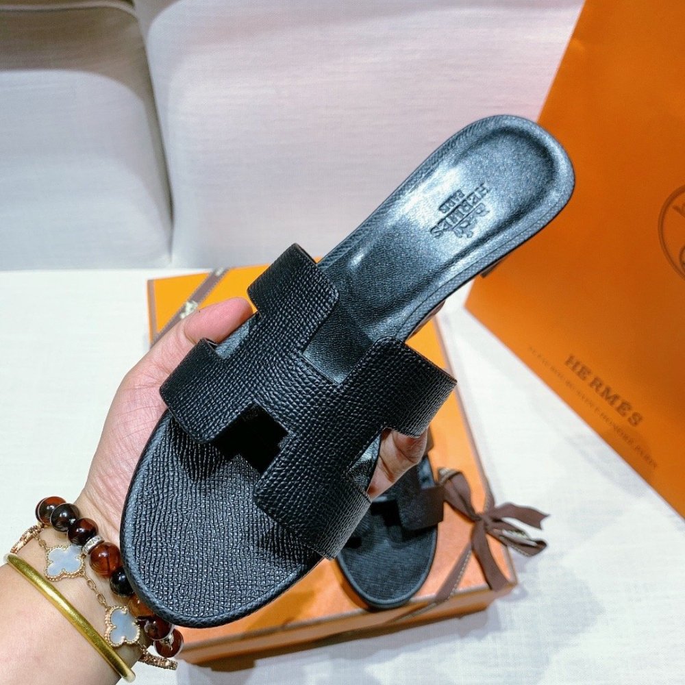 Hermes mid-heel slides summer shoes_8