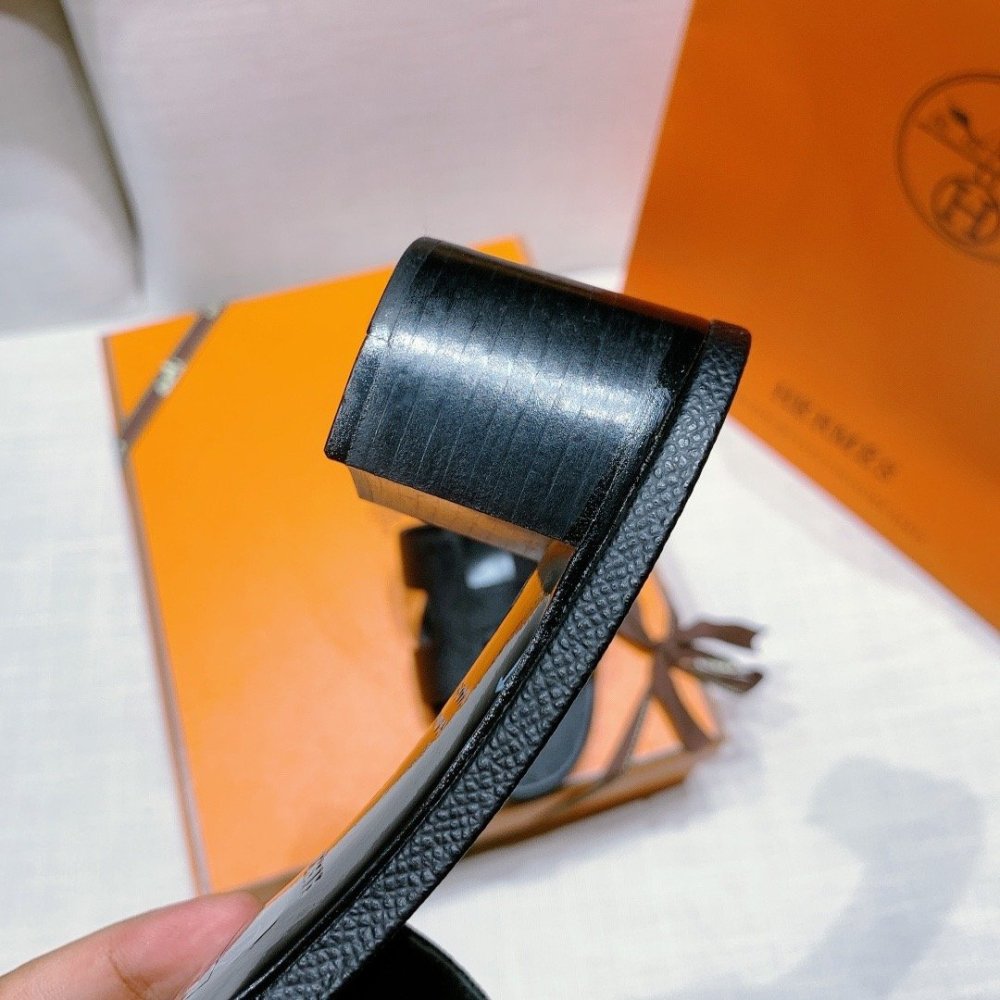 Hermes mid-heel slides summer shoes_8
