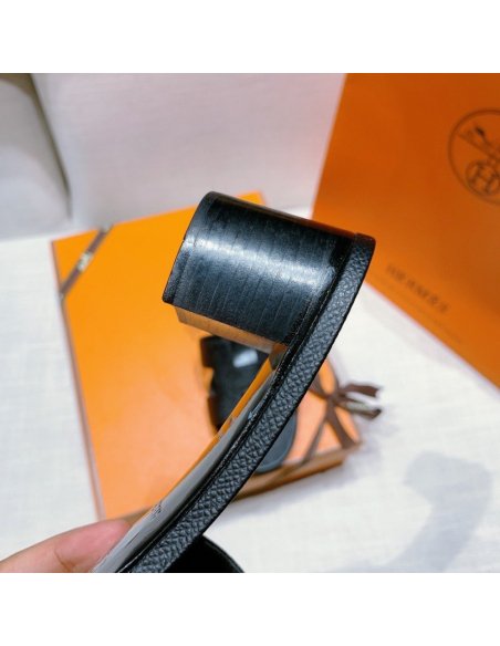 Hermes mid-heel slides summer shoes_8