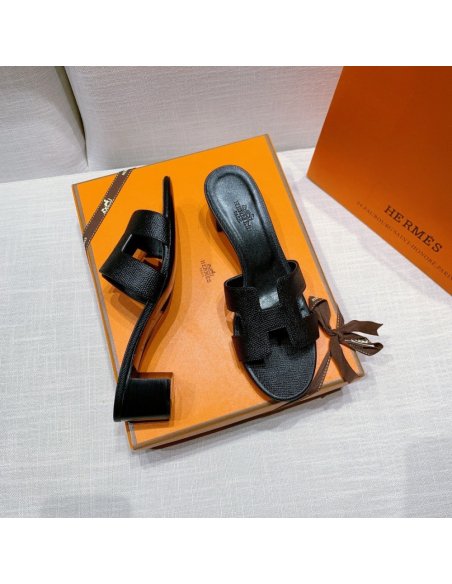 Hermes mid-heel slides summer shoes_8
