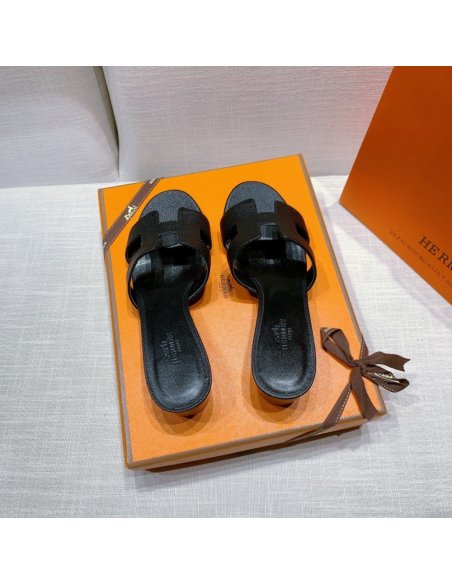 Hermes mid-heel slides summer shoes_8