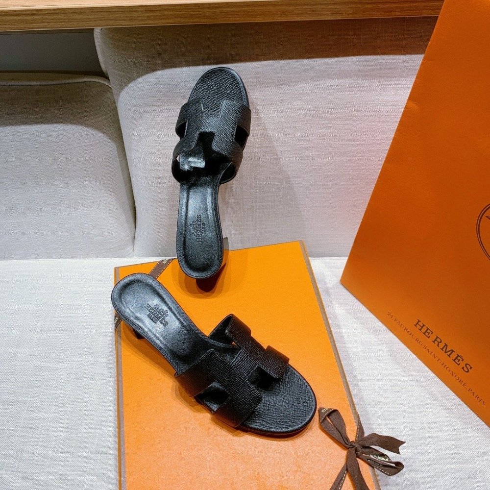 Hermes mid-heel slides summer shoes_8