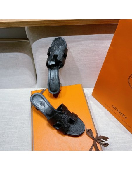 Hermes mid-heel slides summer shoes_8