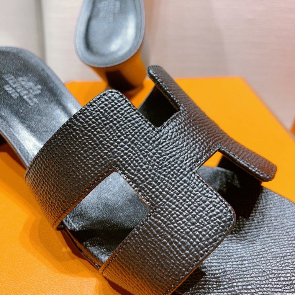 Hermes mid-heel slides summer shoes_8