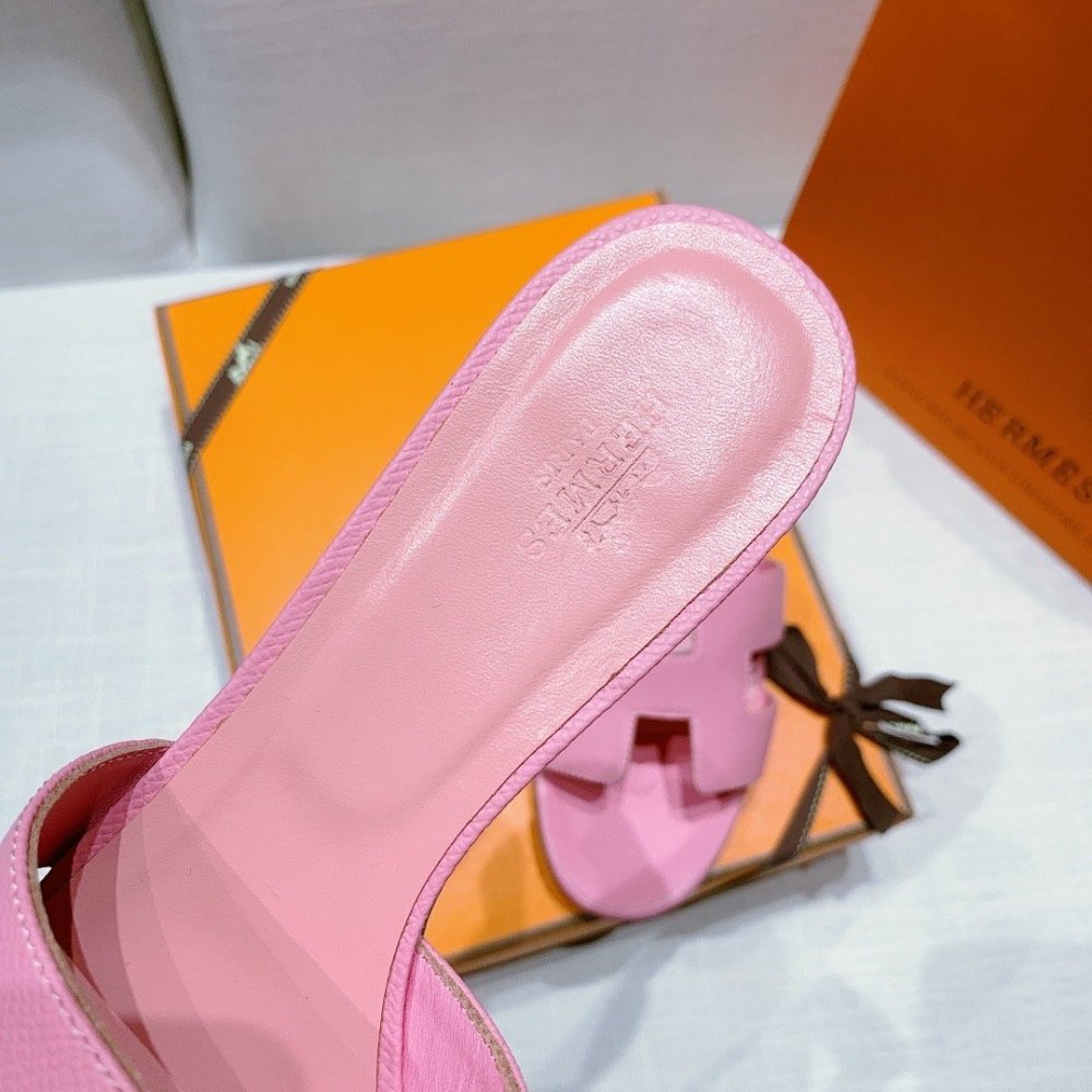 Hermes mid-heel slides summer shoes_9