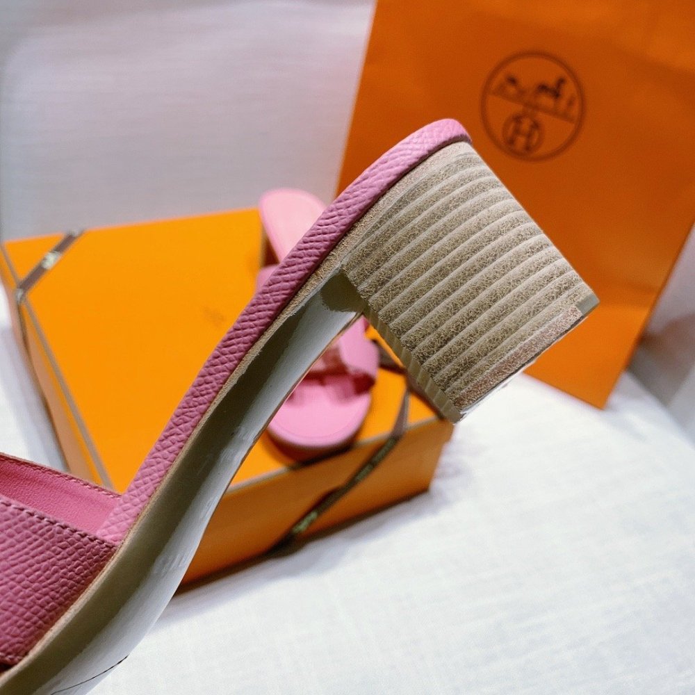 Hermes mid-heel slides summer shoes_9