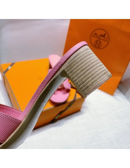 Hermes mid-heel slides summer shoes_9