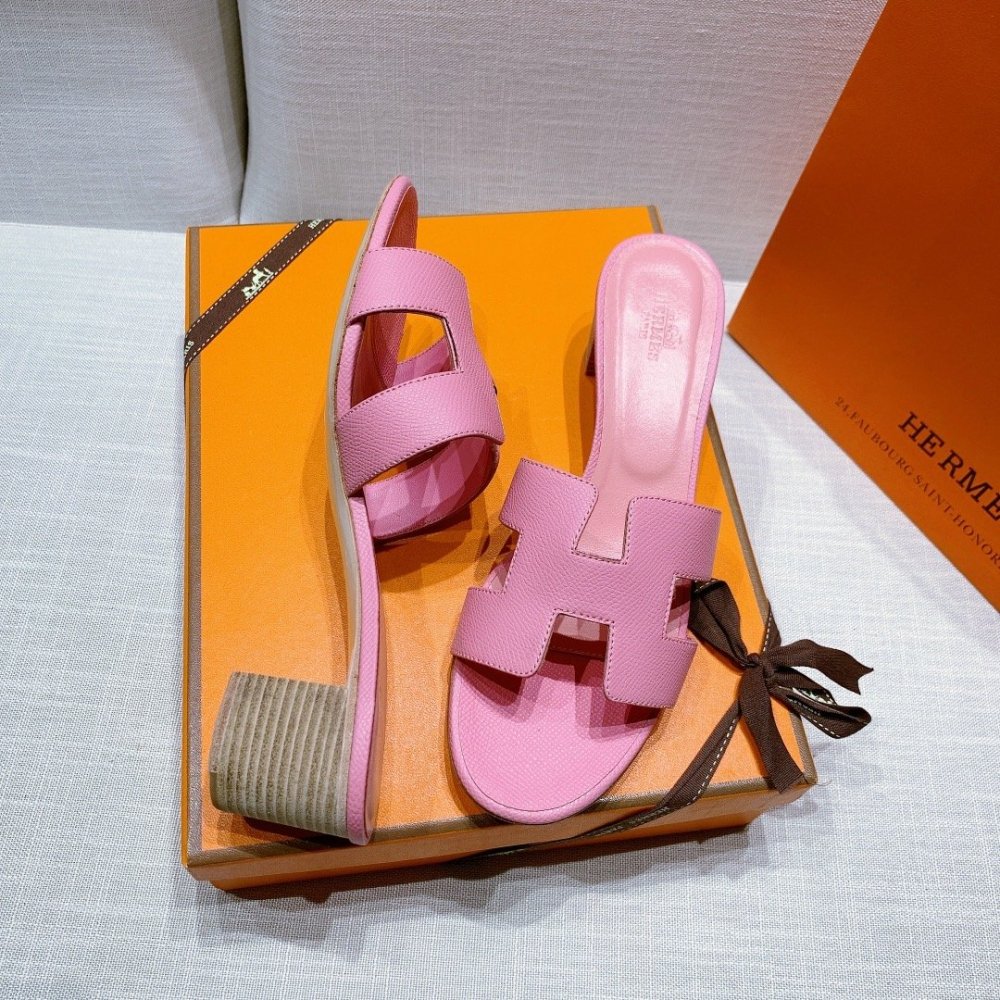 Hermes mid-heel slides summer shoes_9