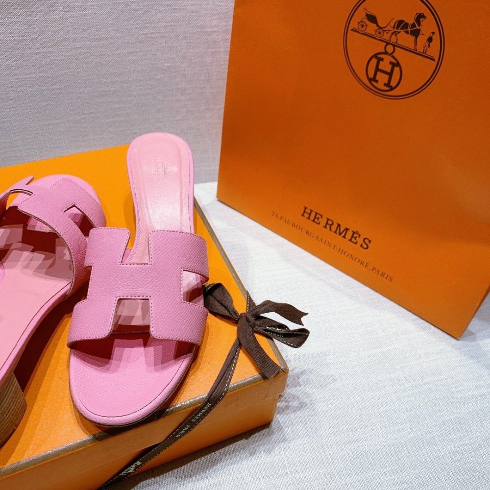 Hermes mid-heel slides summer shoes_9
