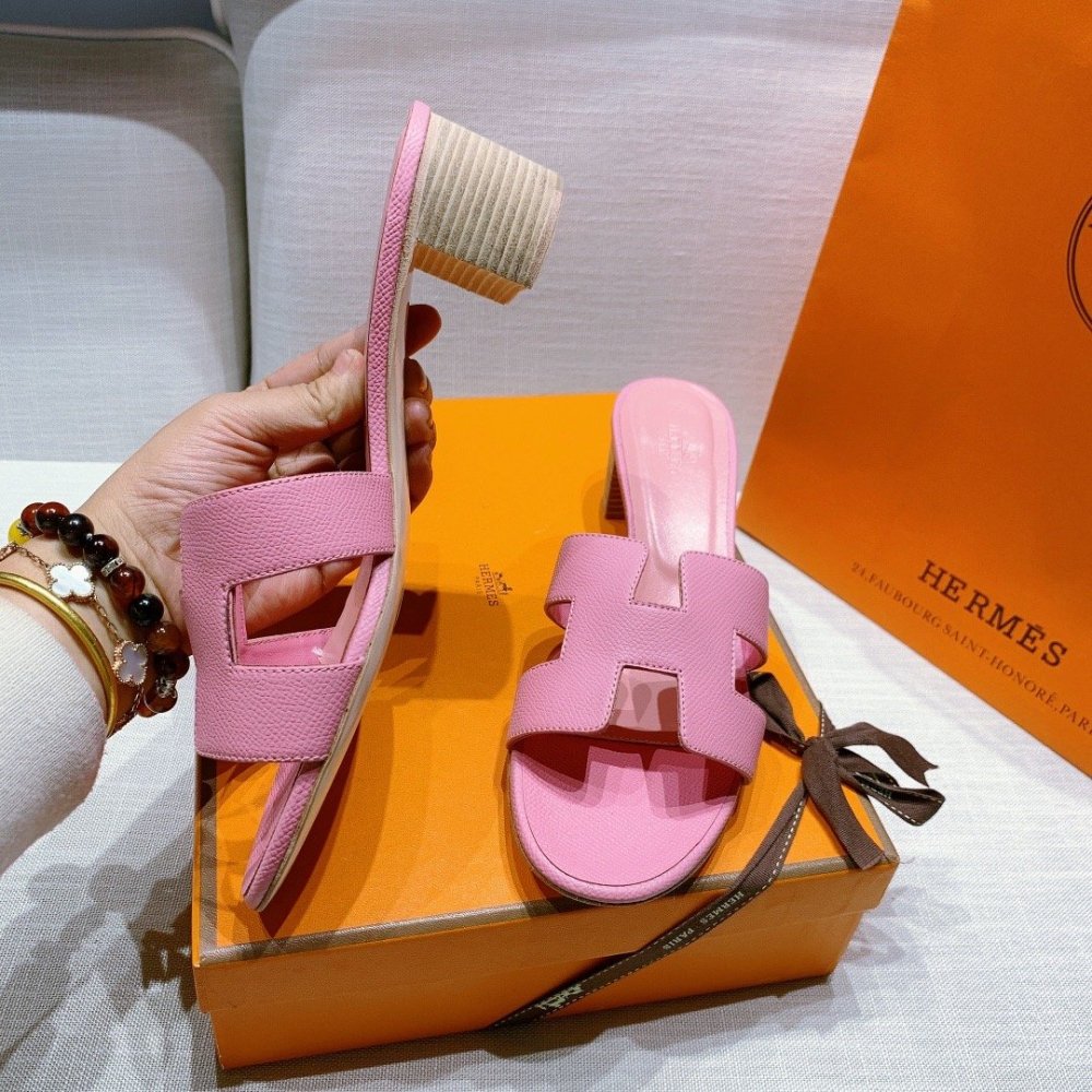 Hermes mid-heel slides summer shoes_9