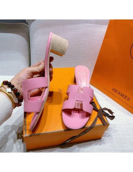 Hermes mid-heel slides summer shoes_9