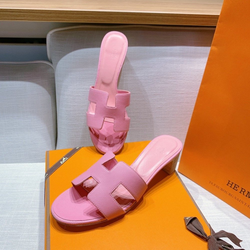 Hermes mid-heel slides summer shoes_9