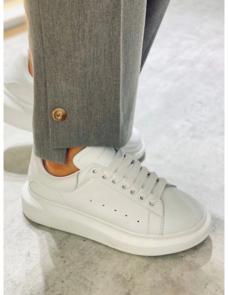 Cheap Reps Alexander McQueen Mens White Oversized Sneakers