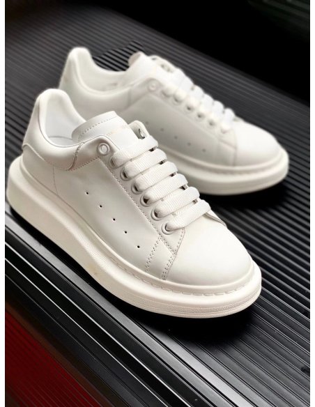 Cheap Reps Alexander McQueen Mens White Oversized Sneakers
