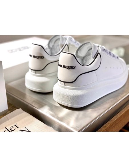 Cheap Reps Alexander McQueen Mens White/Black Oversized Sneakers