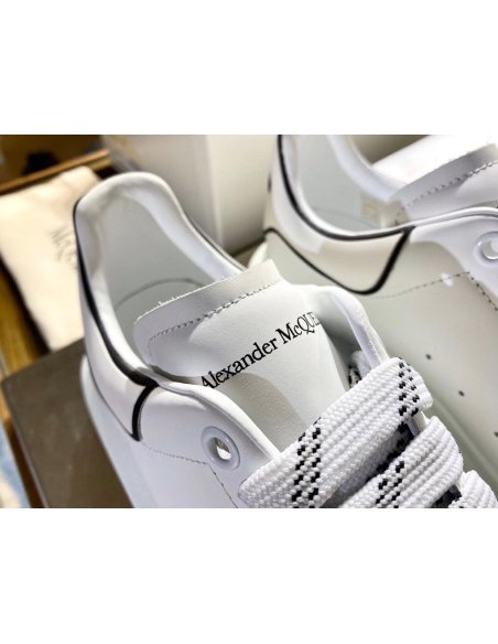 Cheap Reps Alexander McQueen Mens White/Black Oversized Sneakers