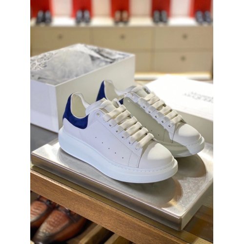 Cheap Reps Alexander McQueen Mens Oversized Sneakers With Blue Suede Heel