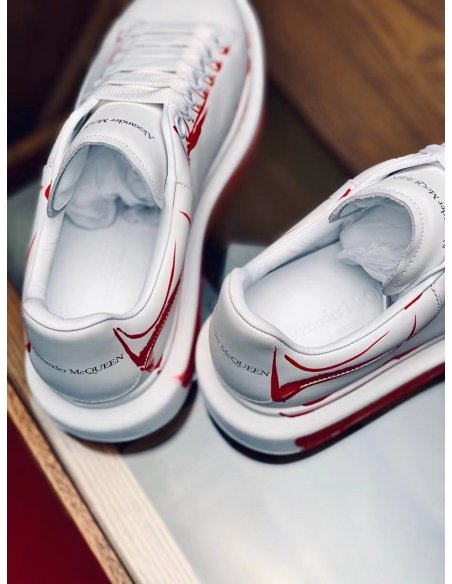 Cheap Reps Alexander McQueen Mens Oversized Sneakers With Red Printed