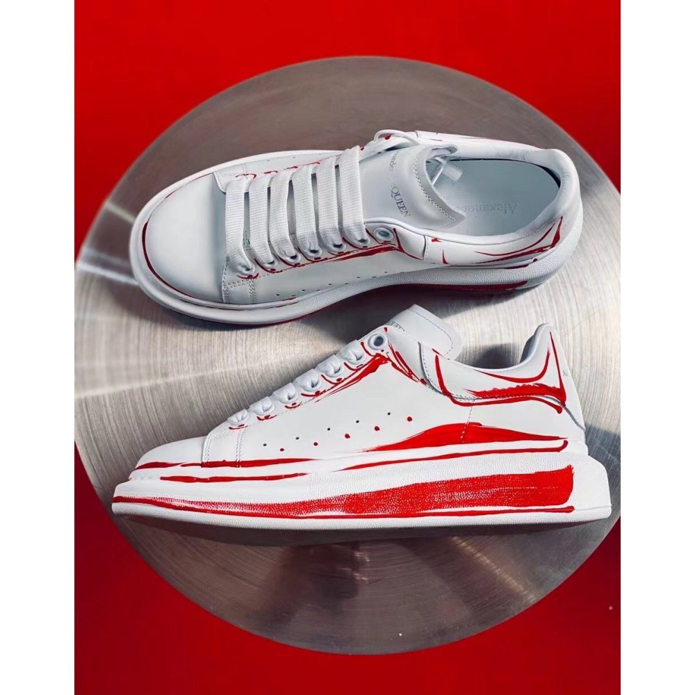Cheap Reps Alexander McQueen Mens Oversized Sneakers With Red Printed