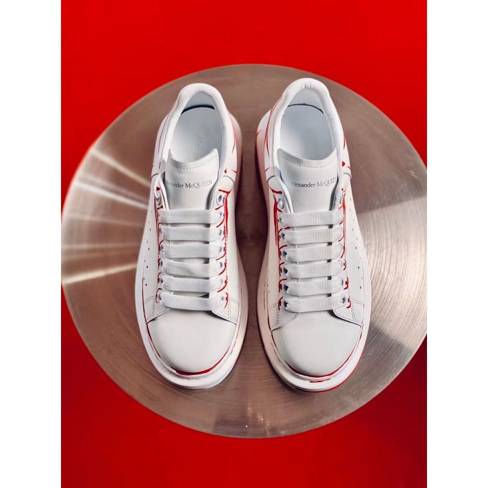 Cheap Reps Alexander McQueen Mens Oversized Sneakers With Red Printed