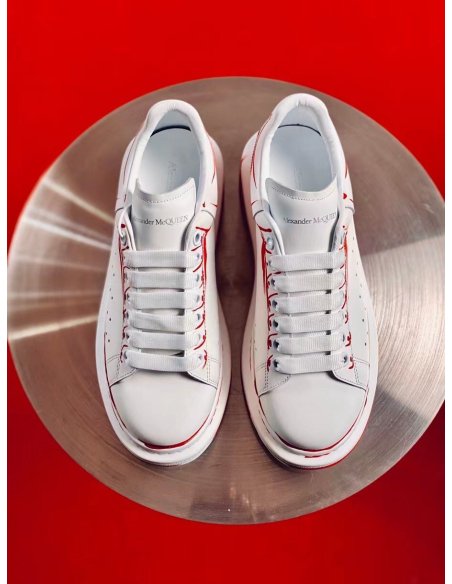 Cheap Reps Alexander McQueen Mens Oversized Sneakers With Red Printed