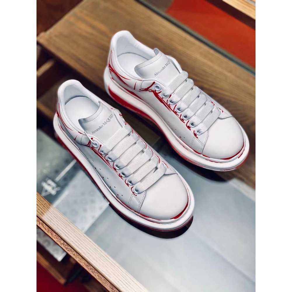 Cheap Reps Alexander McQueen Mens Oversized Sneakers With Red Printed