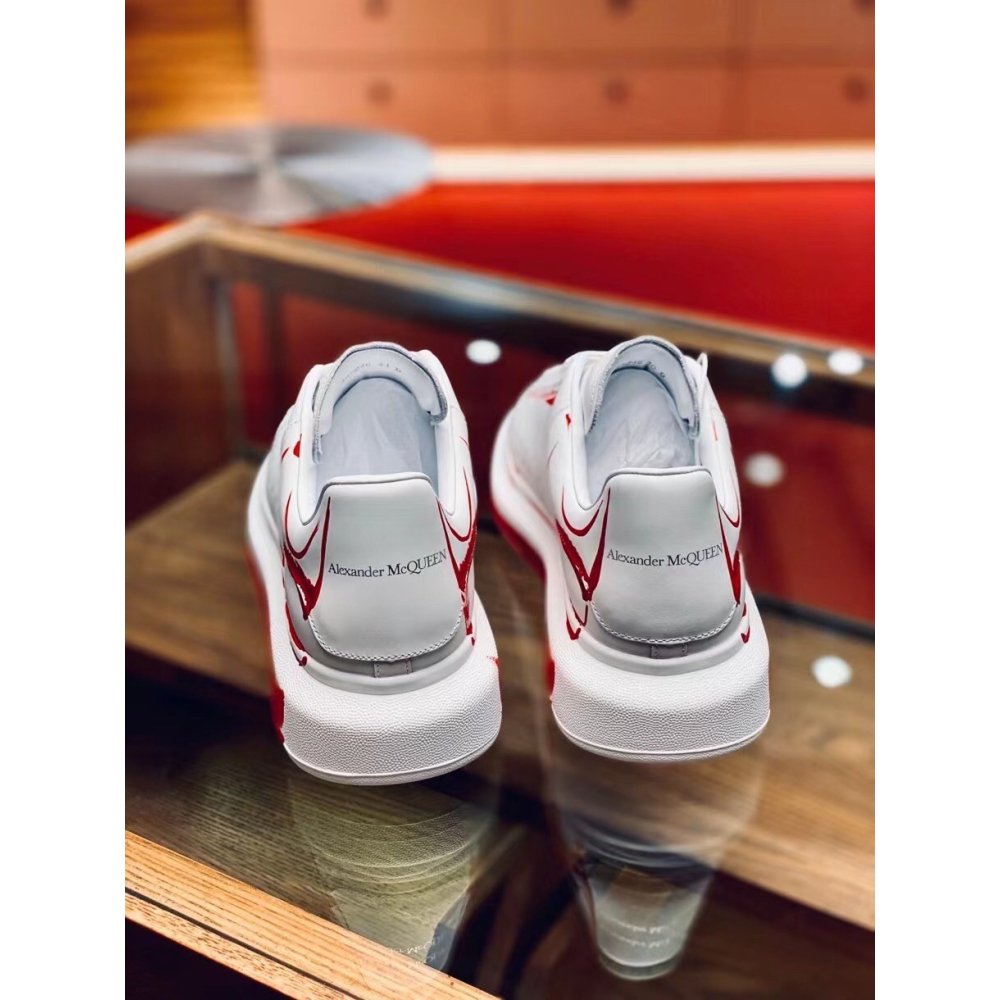 Cheap Reps Alexander McQueen Mens Oversized Sneakers With Red Printed