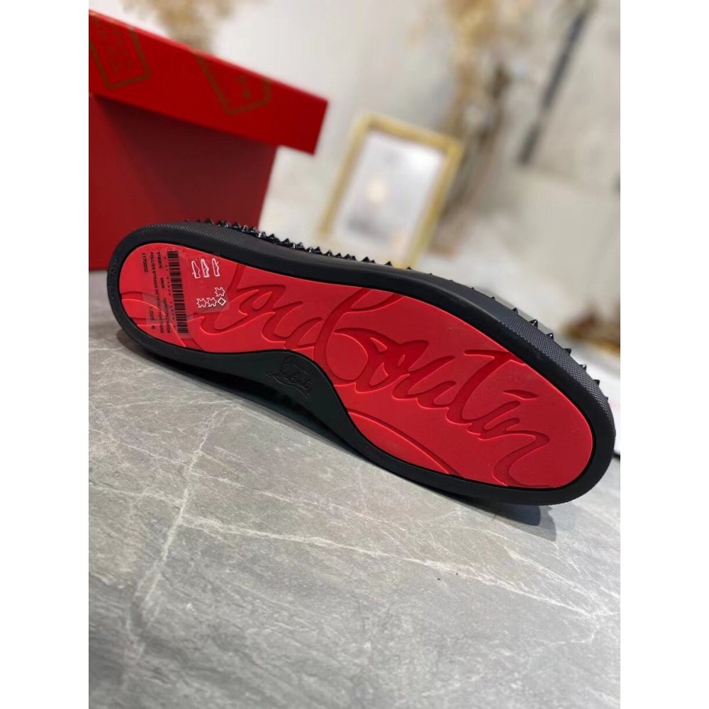 Cheap Reps Christian Louboutin Mens Roller-boat Flat Sneakers Black