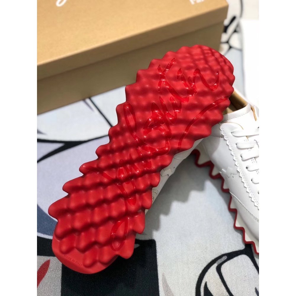 Cheap Reps Christian Louboutin Mens Loubishark Sneakers In White Leather