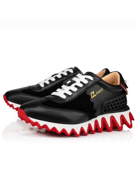 Cheap Reps Christian Louboutin Mens Loubishark Sneakers In Black Leather