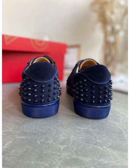 Cheap Reps Christian Louboutin Mens Seavaste 2 Orlato Flat Sneakers Blue