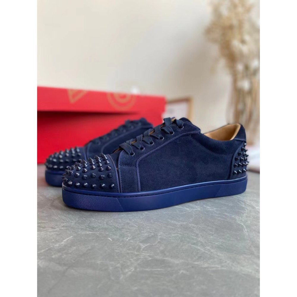 Cheap Reps Christian Louboutin Mens Seavaste 2 Orlato Flat Sneakers Blue
