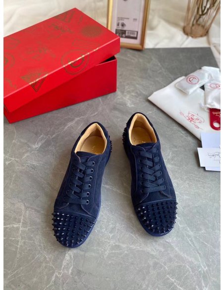 Cheap Reps Christian Louboutin Mens Seavaste 2 Orlato Flat Sneakers Blue
