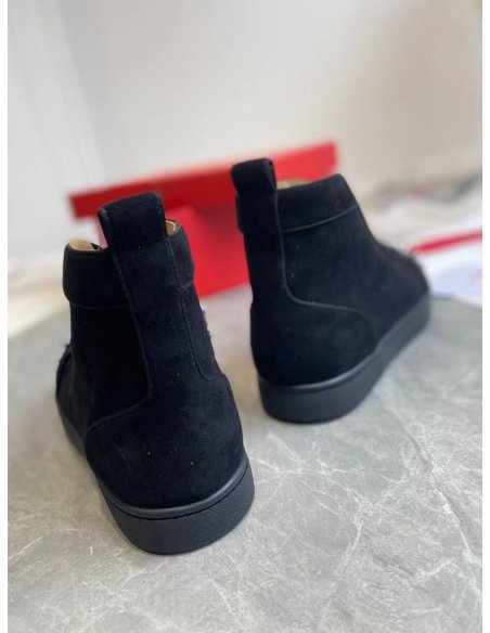 Cheap Reps Christian Louboutin Mens Lou Pik Pik Strass Flat Sneakers Black