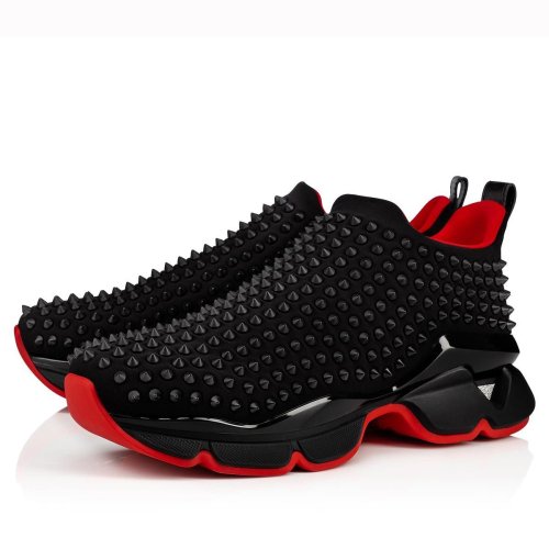 Cheap Reps Christian Louboutin Mens Spike Sock Donna Sneakers Noir