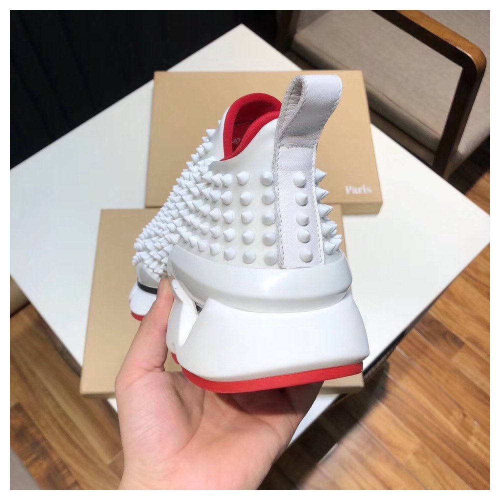 Cheap Reps Christian Louboutin Mens Spike Sock Donna Sneakers White