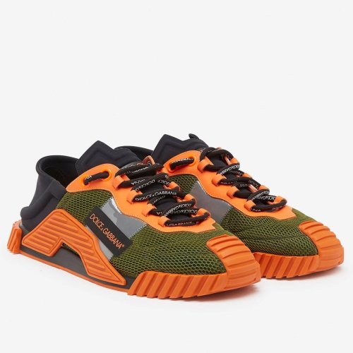 Cheap Reps Dolce Gabbana Mens NS1 Slip-on Sneakers In Green Mesh