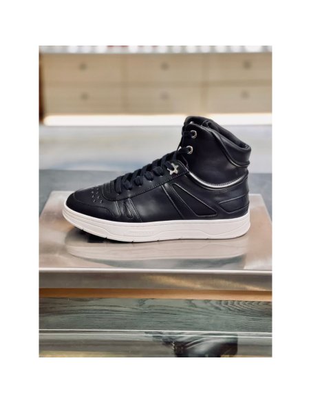 Cheap Reps Jimmy Choo Mens Hawaii High-top Sneaker In Black Leather