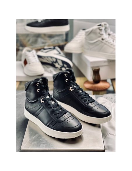 Cheap Reps Jimmy Choo Mens Hawaii High-top Sneaker In Black Leather