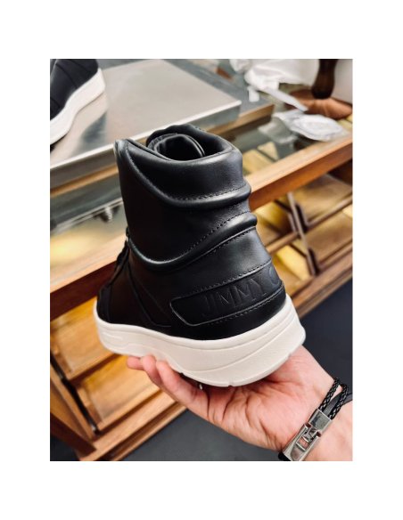 Cheap Reps Jimmy Choo Mens Hawaii High-top Sneaker In Black Leather