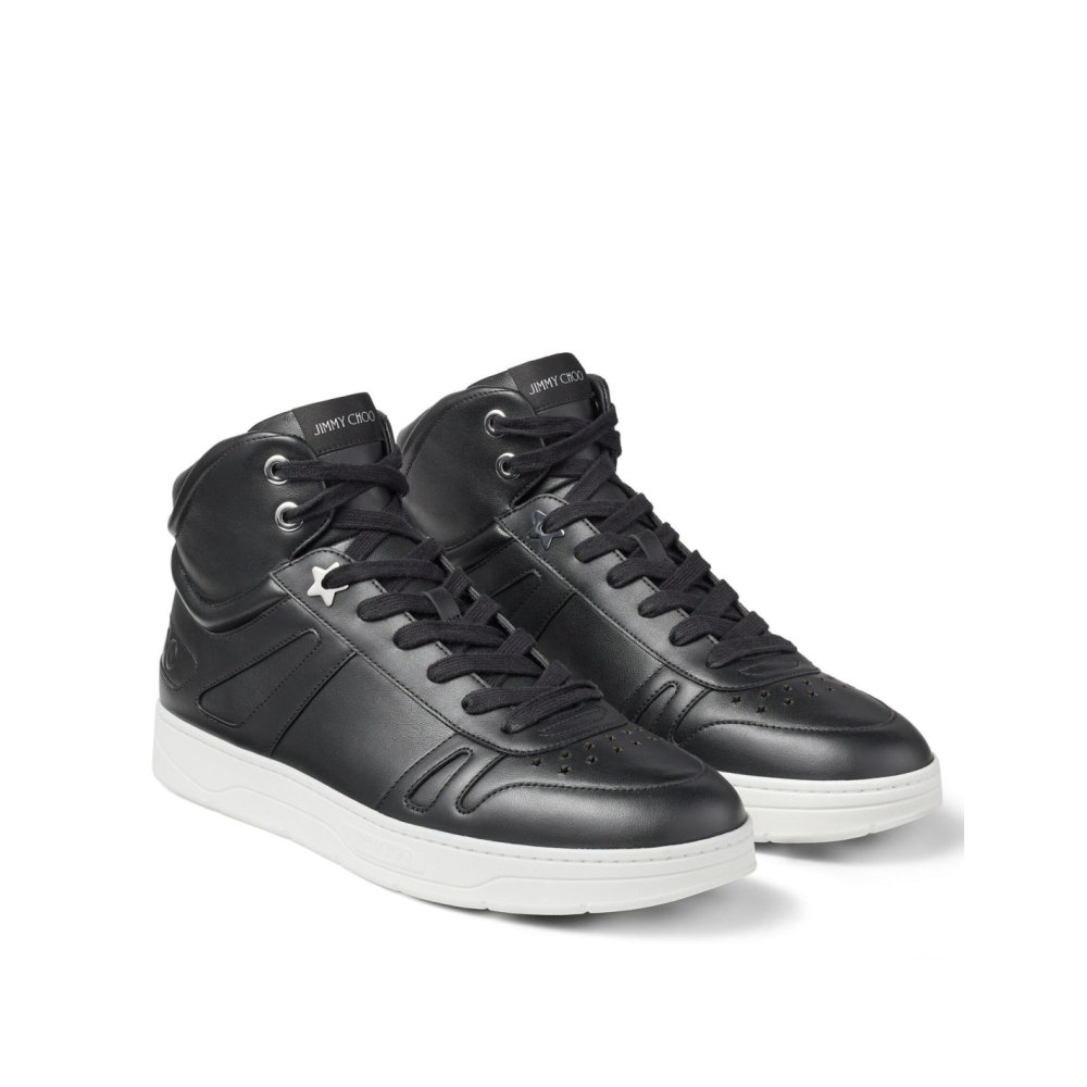 Cheap Reps Jimmy Choo Mens Hawaii High-top Sneaker In Black Leather