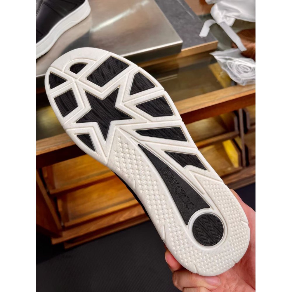 Cheap Reps Jimmy Choo Mens Hawaii High-top Sneaker In Black Leather