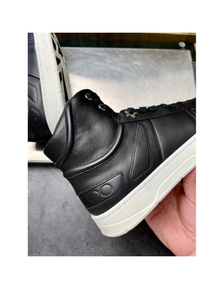 Cheap Reps Jimmy Choo Mens Hawaii High-top Sneaker In Black Leather