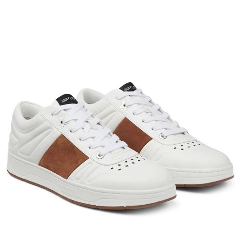 Cheap Reps Jimmy Choo Mens Hawaii Sneakers In White Calfskin