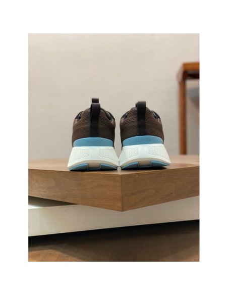 Cheap Reps Hermes Heros Sneakers in Black Knit and Black Suede