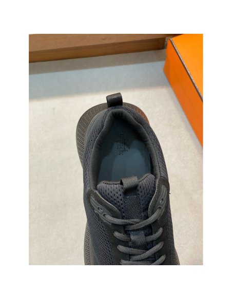 Cheap Reps Hermes Heros Sneakers in Noir Technical Knit