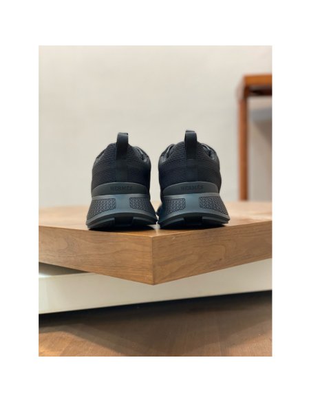 Cheap Reps Hermes Heros Sneakers in Noir Technical Knit